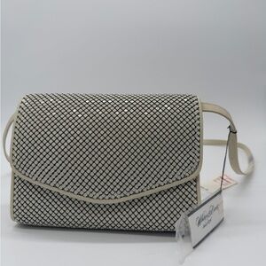 Vintage Whiting & Davis Ivory Mesh Crossbody Bag New With Tags